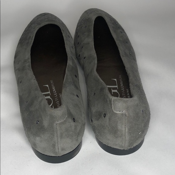 AGL Suede Studded Grey Ballet Slip On Flats - Picture 4 of 5